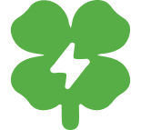 Trébol verde con rayo